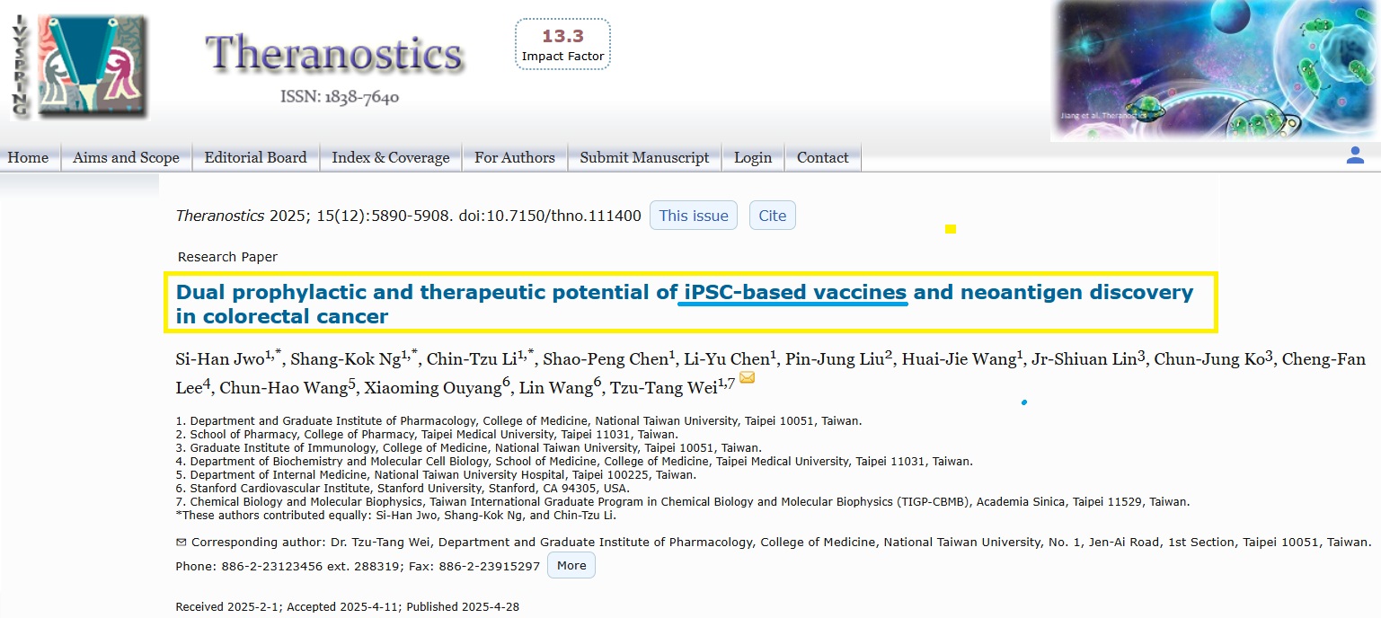 iPSC Vaccine for Colorectal Cancer